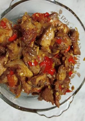 Foto resep Babi Sei Sambal Mercon (non halal)