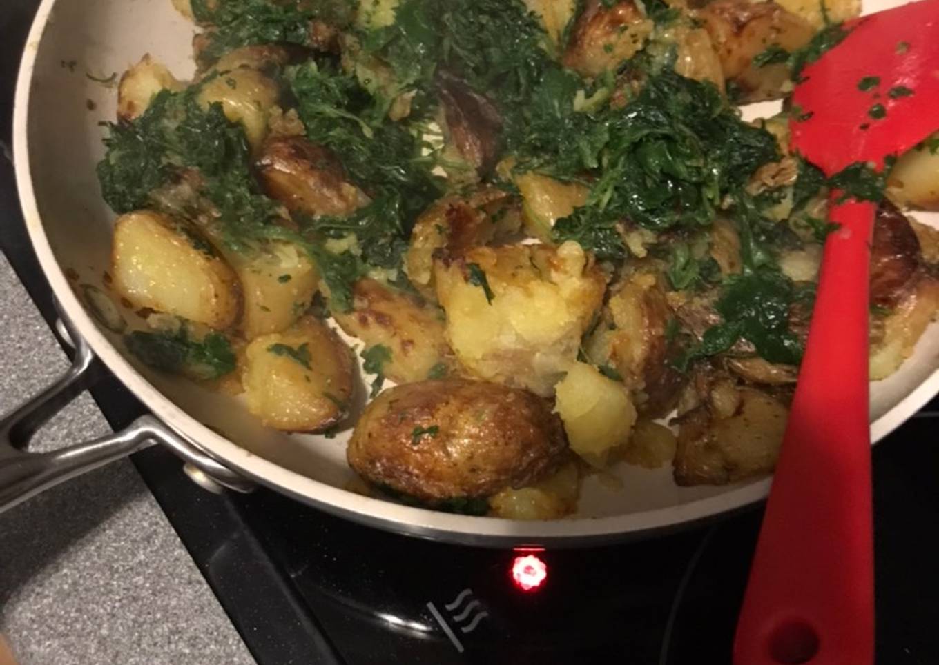 Turmeric Spinach Rustic Roasties