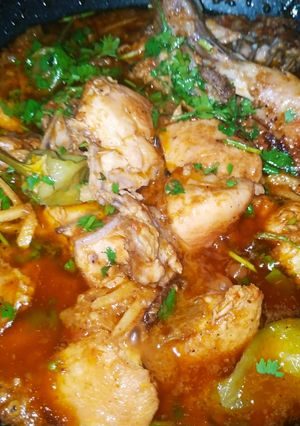 A picture of Shinwary chicken karadhi.