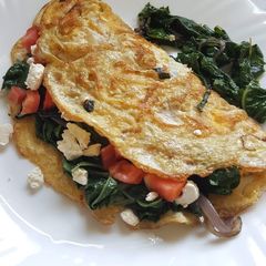 A picture of Spinach Tomato & Feta Omelette.