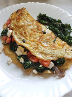 A picture of Spinach Tomato & Feta Omelette.
