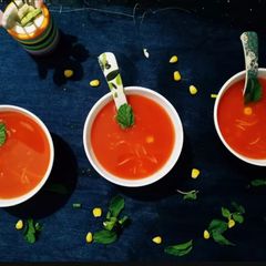 Italian vermicelli corn soup A picture of Italian vermicelli corn soup.