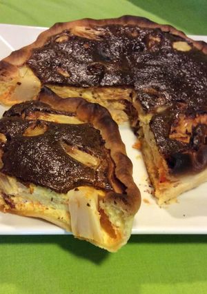 Une photo de Tarte aux asperges et au chorizo