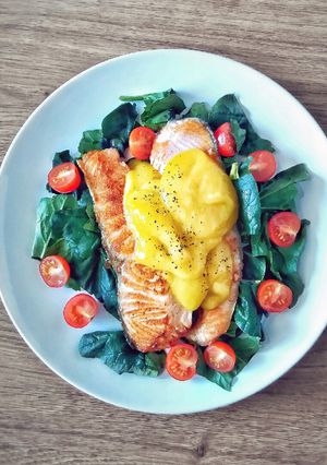 Una foto de Salmón a la plancha con salsa de Mango
