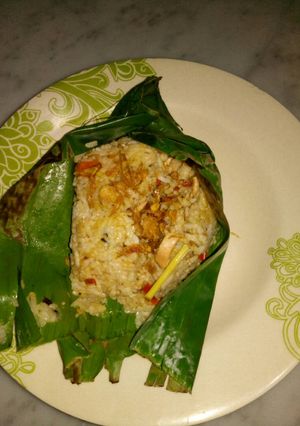 Foto resep Nasi bakar teri cumi pedesss