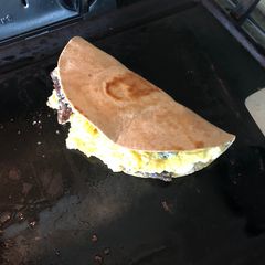 A picture of Gyro feta omelette tortilla.