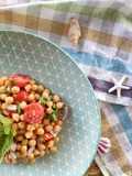 Chickpea Salad with Lemon-Tahini-Honey Dressing