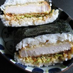 A picture of Tonkatsu Onigirazu (Rice Sandwich).