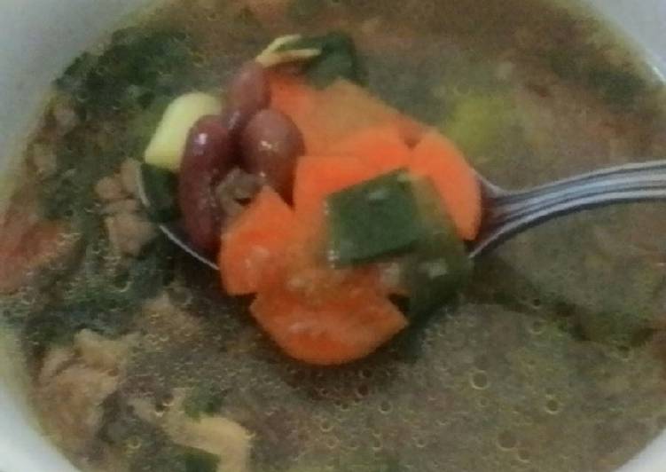 Langkah mengolah 19.19 sop ayam kacang merah Lezat