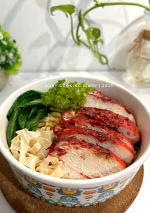 Foto resep Bakmi Ayam merah Chinese food halal (ayam angkak)