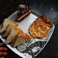 A picture of Bread toast cheese spread.