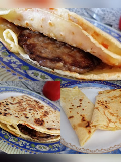 صورة لوصفة كريب البرجر والجبنه بالخطوااااات 🌮🌮🌮
