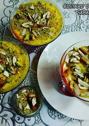 A picture of Custard Dryfruits Jelly.