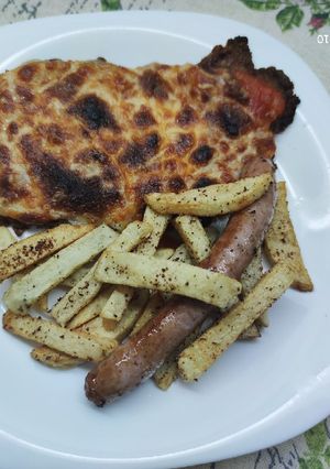 Una foto de Escalope Milanesa a la Napolitana