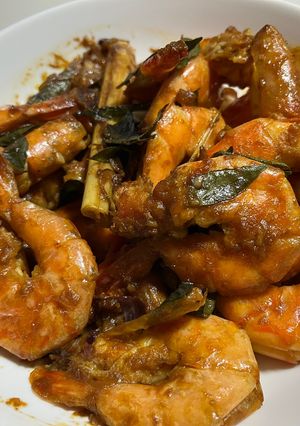 Hình của món Tôm Kam Heong Malaysia.