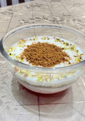 A picture of 3 Layer custard trifle.