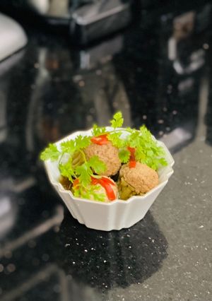 Hình của món Khổ Qua Nhồi Kho Chay.
