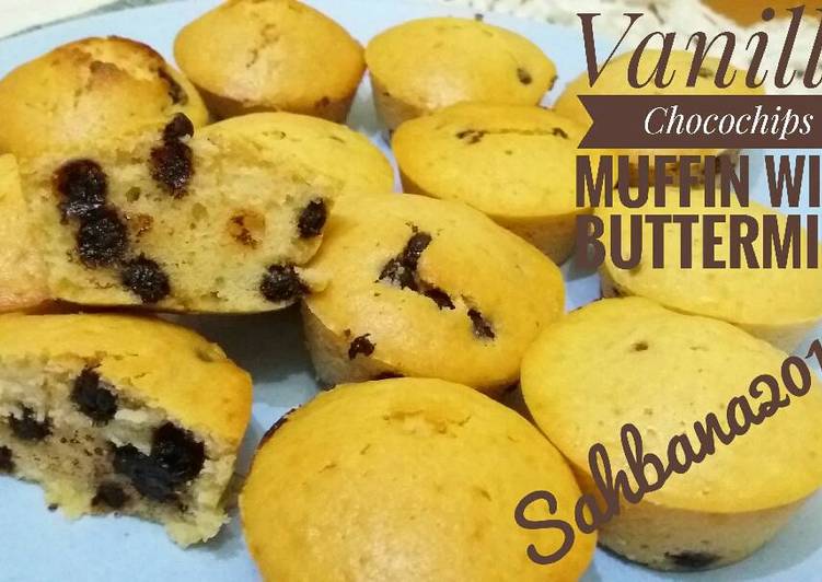 Bagaimana Menyiapkan Best Vanilla Chocochips Muffin Ever With Buttermilk Anti Gagal