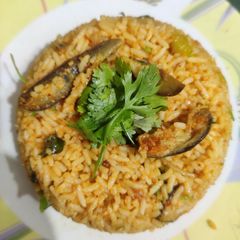A picture of Brinjal pulao.