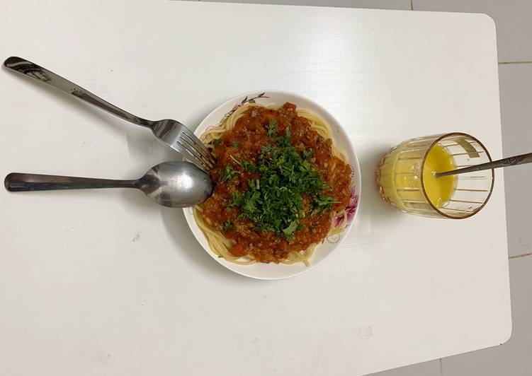 Recipe: Perfect Mỳ ý sốt thịt bò (Spaghetti vị thịt bò)