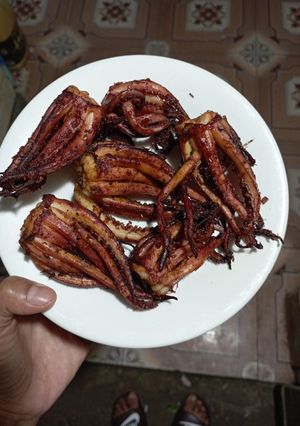Hình của món Râu mực nướng.