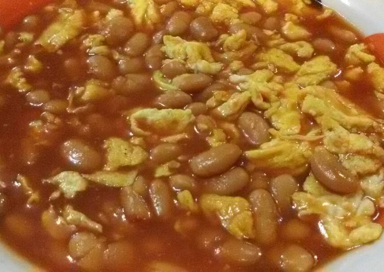 Tomato Ketchup Baked Beans with Eggs