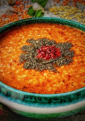 صورة لوصفة شوربة العدس الأحمر والبرغل 🥣