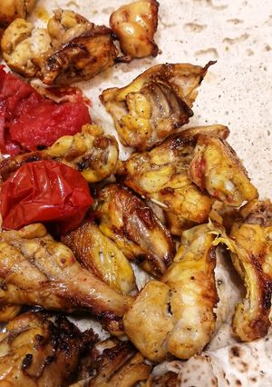 عکسی از دستور جوجه کباب زعفرانی