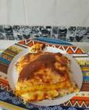 Sándwich de verdura con jamón y queso
