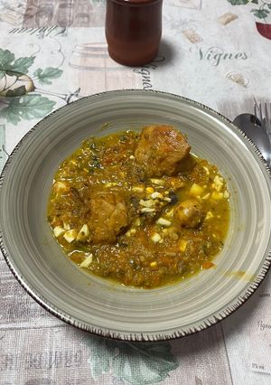 Una foto de Gallina en pepitoria