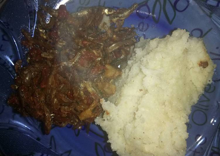 Ugali (Mix Flour) & Coconut Oil Omena (serves 2)