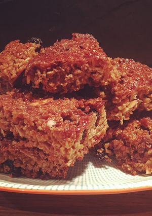 A picture of Honey and Almond Flapjacks.