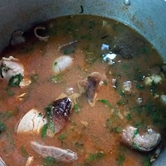 Goat Meat Assorted Peppersoup A picture of Goat Meat Assorted Peppersoup.