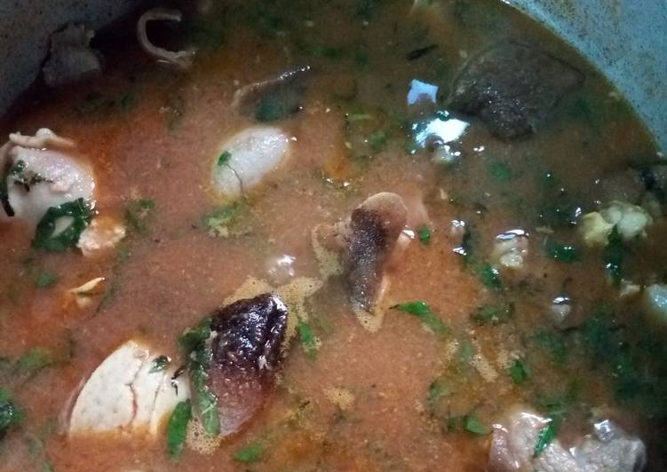 Easiest Way to Prepare Homemade Goat Meat Assorted Peppersoup