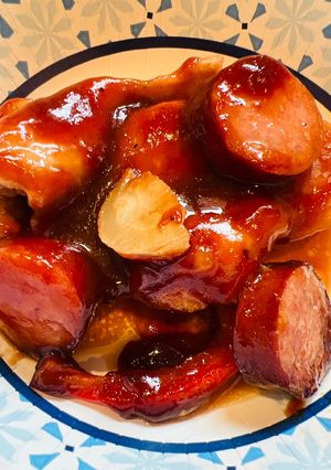 A picture of Bbq Roasted Smoked Sausage with Chicken 🐔.