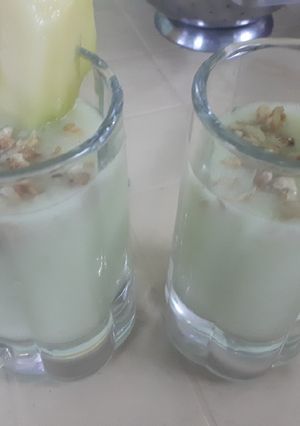 صورة لوصفة عصير البطيخ مع الجوز 😋