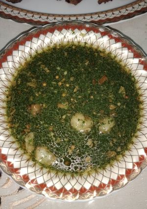 صورة لوصفة ملوخيه خضراء بالليه