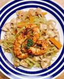 Nui Nơ Xào Tôm & Bắp Cải