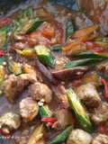 Tumis Okra with brown sauce
