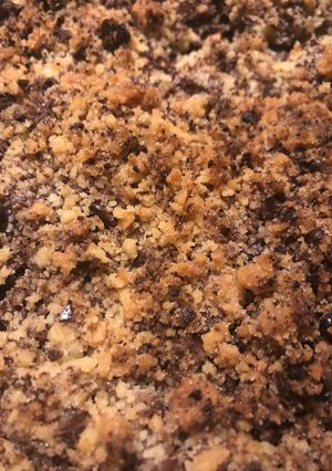Une photo de Crumble à la poire et chocolat