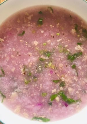 Hình của món Canh khoai mỡ thịt bằm.