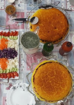 عکسی از دستور ته چین گوشت و بادمجان😍
