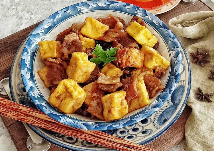 Langkah Mudah untuk Membuat Braised Tofu Pork Slice Anti Gagal