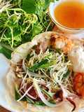 Bánh Xèo with Shrimp and Squid