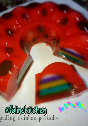 Foto resep Puding rainbow polkadot #BikinBareng