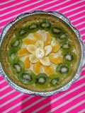 Tarta de galletas con frutas