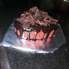 A picture of Devil chocolate drip cake.