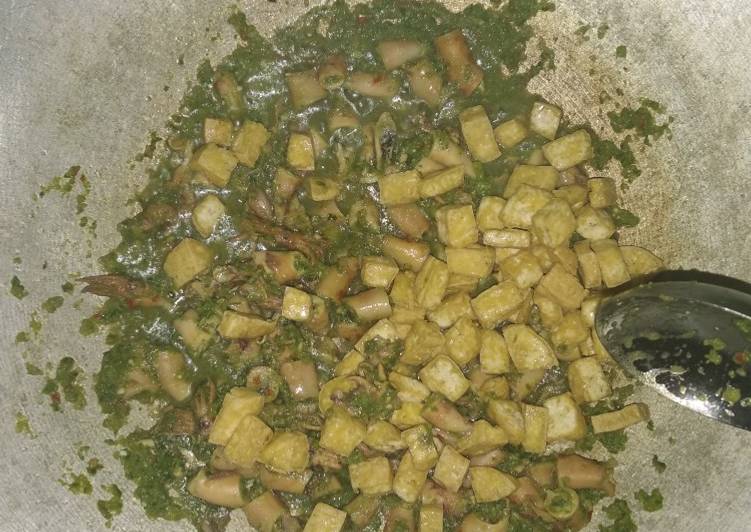 Cumi asin tahu sambal cabe ijo