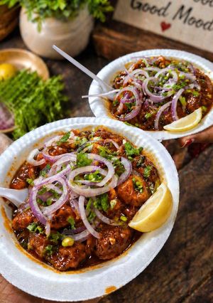 A picture of Street Style Vegetable Manchurian (Spicy & Saucy).