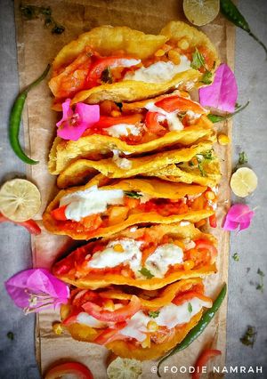 A picture of Mexican Tacos chaat.